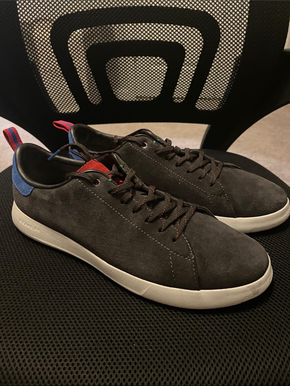 Men's Cole Haan  Suede Low-Top Sneakers in Black